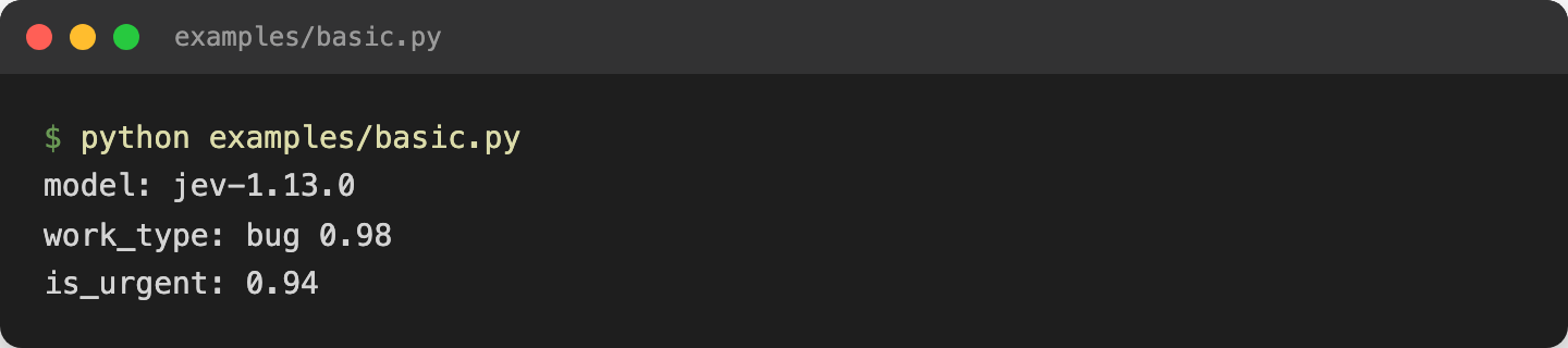 Terminal output of examples/basic.py